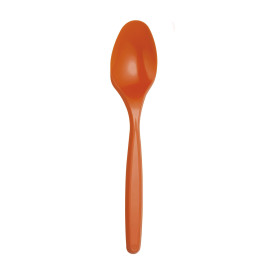 Cucharilla de Plastico PS Naranja 120mm (40 Uds)