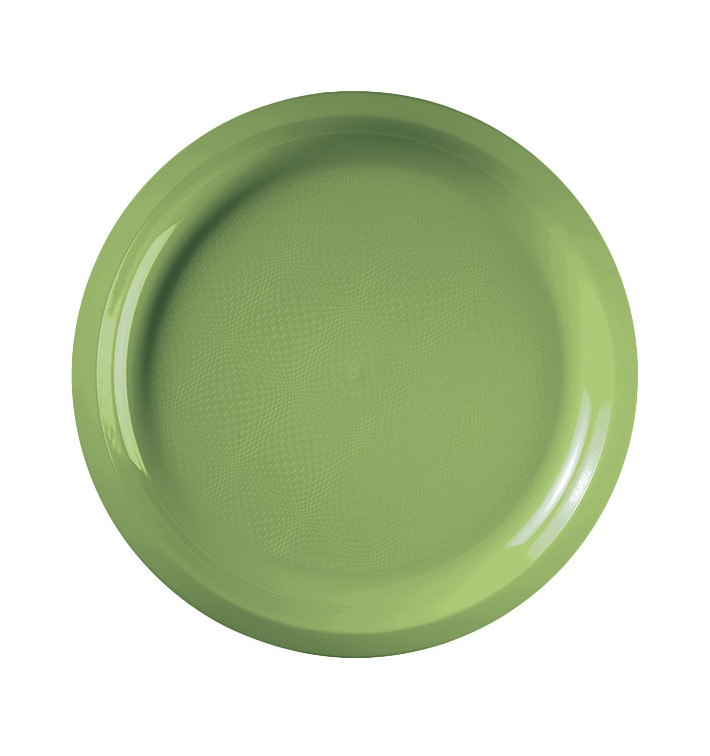 Plato de Plastico Verde Lima Round PP Ø290mm (25 Uds)