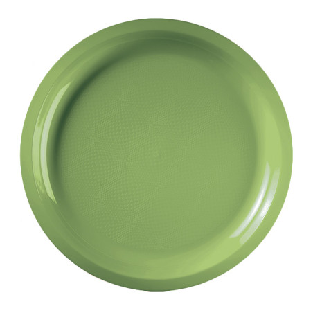 Plato Duro Reutilizable PP Verde Lima "Round" Ø29cm (25 Uds)