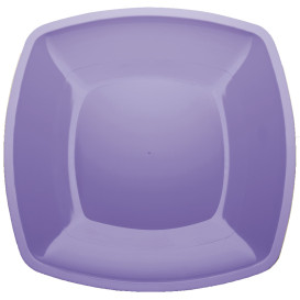 Plato de Plastico Llano Lila Square PS 300mm (12 Uds)