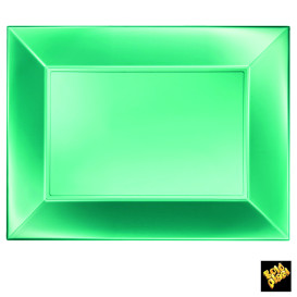 Bandeja Plastico Verde Nice Pearl PP 345x230mm (60 Uds)