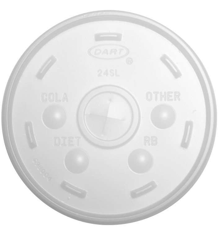 Tapa de plastico PS Translúcida con Cruz Ø9,9cm (500 Uds)