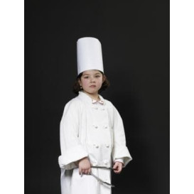 Gorro de cocinero de color blanco para niños, complemento para