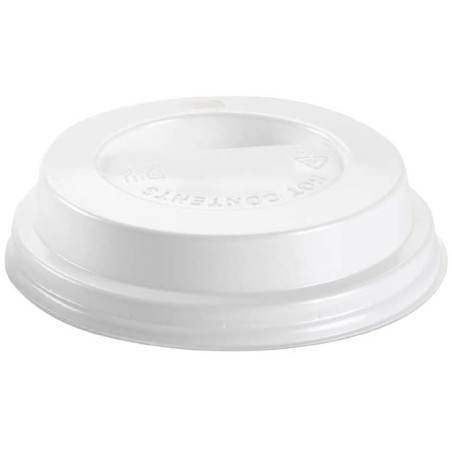 Tapa Travel con Agujero PS para Vaso Cartón Blanca Ø8,0cm (100 Uds)