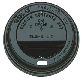 Tapa Agujero Vaso 6 y 8 Oz Negro Ø7,9cm (100 Uds)