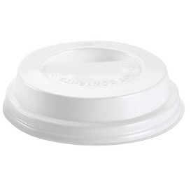 Tapa Agujero Vaso 6 y 8 Oz Blanca Ø7,9cm (1000 Uds)