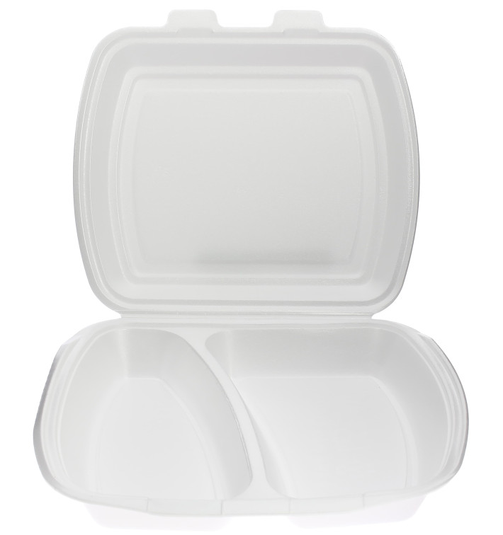 Envase Foam MenuBox 2 C. Blanco 240x210x70mm (125 Uds)