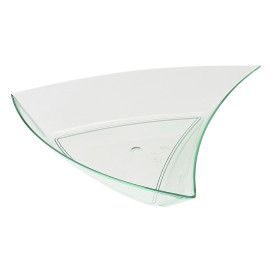 Salsera Degustacion Triangulo Verde Transp.12,5x12x2cm (12 Uds)