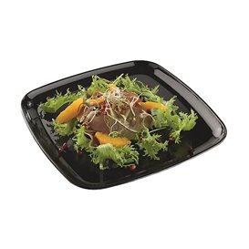 Bandeja Plastico Cuadrado Dura Negro 27x27cm (5 Uds)