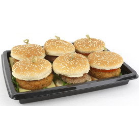 Bandeja Plastico Rectangular Negro 316x265mm (25 Uds)