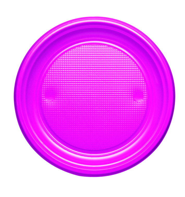 Plato de Plastico PS Llano Fucsia Ø170mm (1100 Uds)