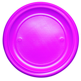 Plato de Plastico PS Llano Fucsia Ø220mm (780 Uds)