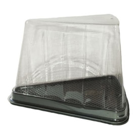 Envase para Porción Tarta Transp. Base Negra (50 Uds)