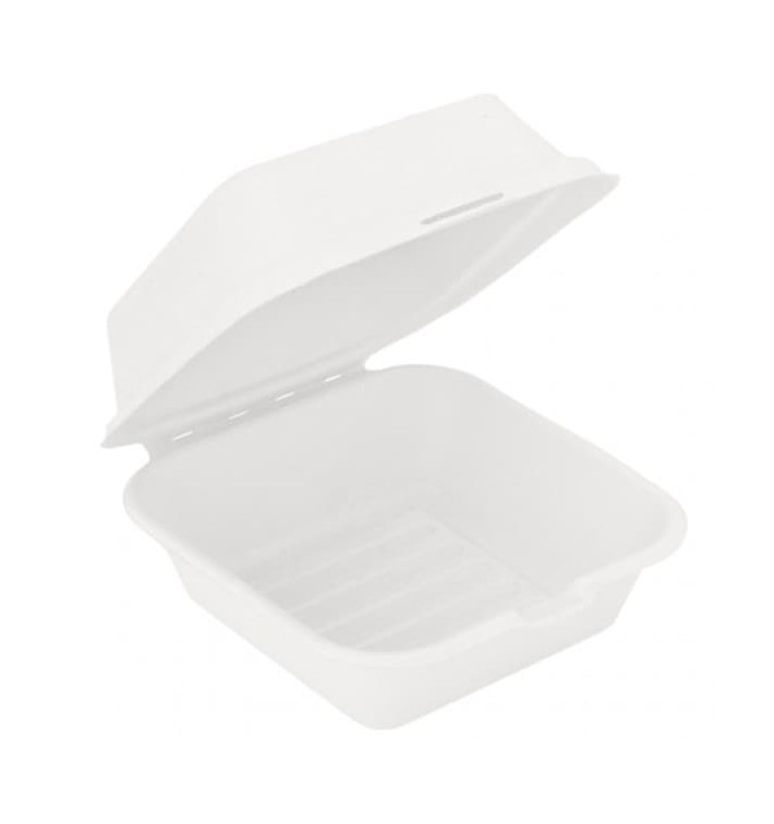 Envase Hamburguesa Caña Azúcar Blanco 152x152x84mm (50 Uds) Envase Hamburguesa Caña Azúcar Blanco 152x152x84mm (50 Uds)