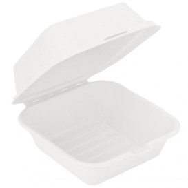 Envase Hamburguesa Caña Azúcar Blanco 152x152x84mm (600 Uds)