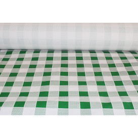 Mantel de Papel Rollo Cuadros Verdes 1x100m. 40g (6 Uds)