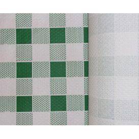 Mantel de Papel Rollo Cuadros Verdes 1x100m. 40g (6 Uds)