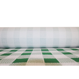 Mantel de Papel Rollo Cuadros Verdes 1x100m. 40g (6 Uds)