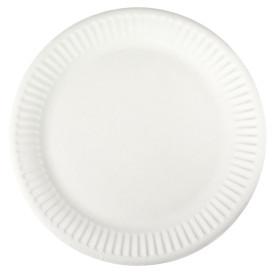 Plato de Papel Blanco Ø18,5 cm (100 Uds)