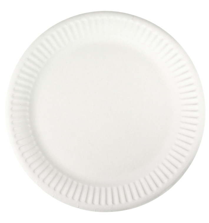 Plato de Papel Blanco Ø18,5 cm (100 Uds)