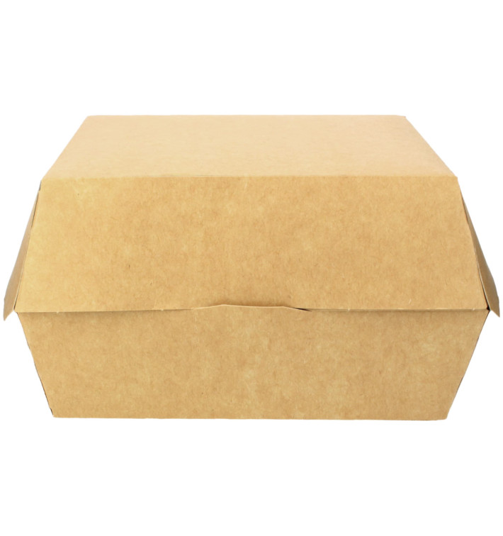 Caja Kraft para Hamburguesa Mega 14x14x4,5 cm (25 Uds) Caja Kraft para Hamburguesa Mega 14x14x4,5 cm (25 Uds)