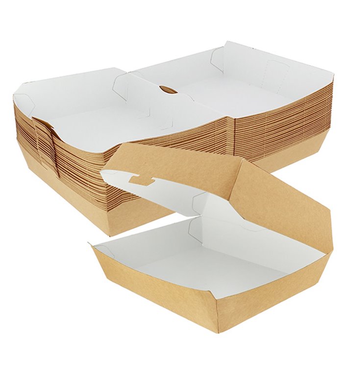 Caja Kraft para Hamburguesa Gigante 18,6x14,6x4cm (200 Uds) Caja Kraft para Hamburguesa Gigante 18,6x14,6x4cm (200 Uds)
