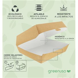 Caja Kraft para Hamburguesa Gigante 18,6x14,6x4cm (200 Uds)