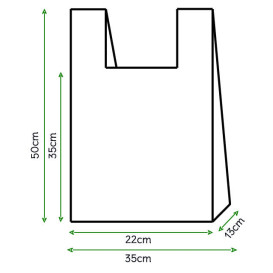 Bolsa Plastico Camiseta 35x50cm Blanca (200 Unidades)