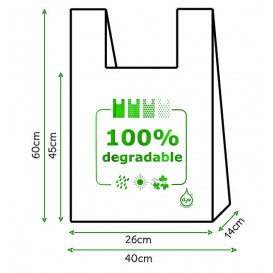 Bolsa Plastico Camiseta 100% Degradable 40x60cm (3000 Uds)