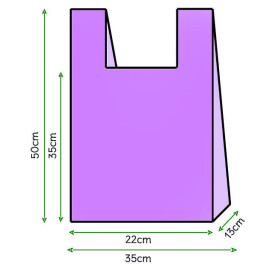 Bolsa Plastico Camiseta 35x50cm Lila (200 Unidades)