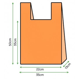 Bolsa Plastico Camiseta 35x50cm Naranja (200 Unidades)