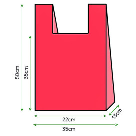 Bolsa Plastico Camiseta 35x50cm Roja (5000 Unidades)