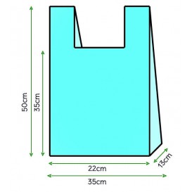 Bolsa Plastico Camiseta 35x50cm Azul (200 Unidades)