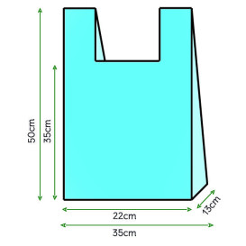 Bolsa Plastico Camiseta 35x50cm Azul (5000 Unidades)