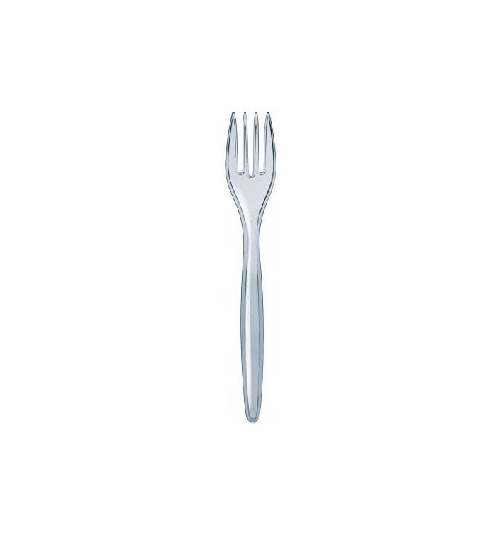 Tenedor Plastico Luxury Transparente 175mm (100 Uds)