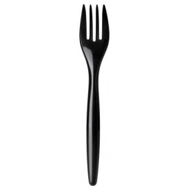 Tenedor Plastico Luxury Negro 175 mm (100 Uds)