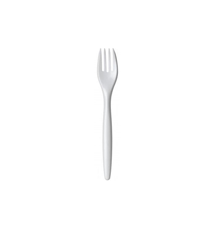 Tenedor Plastico Luxury Blanco 175 mm (2000 Uds)