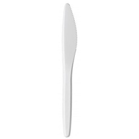 Cuchillo Plastico Luxury Blanco 175 mm (100 Uds)