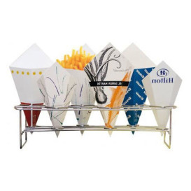 Cesta Presentación 6 Conos de  Acero 45x14x10,8cm (16 Ud)