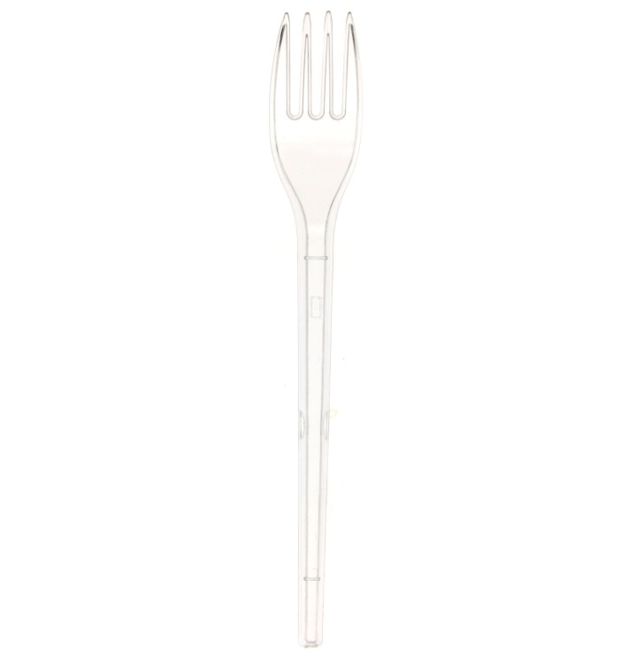 Tenedor de Plastico PS Transparente 170mm (3000 Uds)