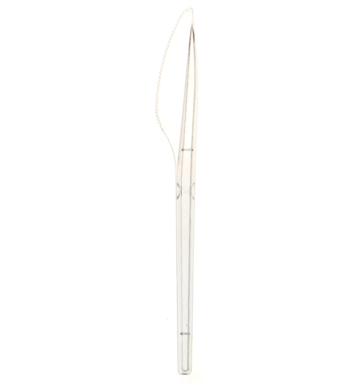 Cuchillo de Plastico PS Transparente 170mm (100 Uds)