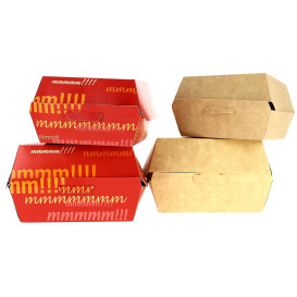 Caja Kraft para Hamburguesa XXL 14,5x14,5x8 cm (25 Uds)