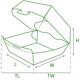 Caja Hamburguesa XXL 14,5x14,5x8 cm (400 Uds)