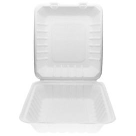 Envase MenuBox Caña Azúcar Blanco 20x20x7,5cm (50 Uds)