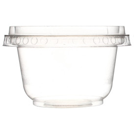 Tapa Plana Sin Agujero Tarrina PET 220ml Ø9,5cm (112 Uds)