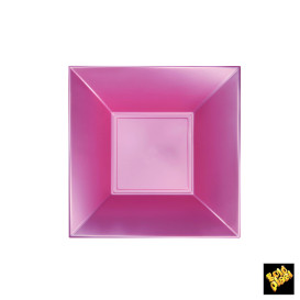 Plato de Plastico Hondo Rosa Nice Pearl PP 180mm (25 Uds)