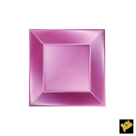 Plato de Plastico Llano Rosa Nice Pearl PP 180mm (25 Uds)