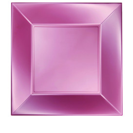 Plato de Plastico Llano Rosa Nice Pearl PP 290mm (12 Uds)
