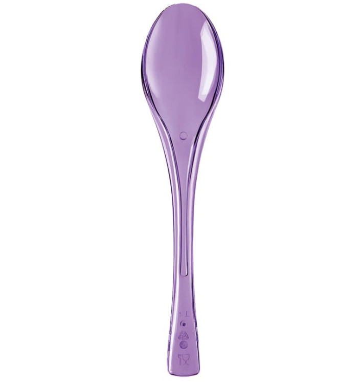 Cuchara de Plastico Fly Lila Transp. 145mm (3000 Uds)