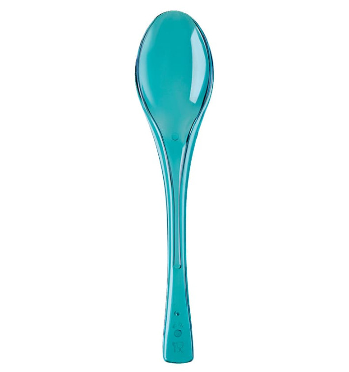 Cuchara de Plastico Fly Turquesa Transp.145mm (50 Uds)